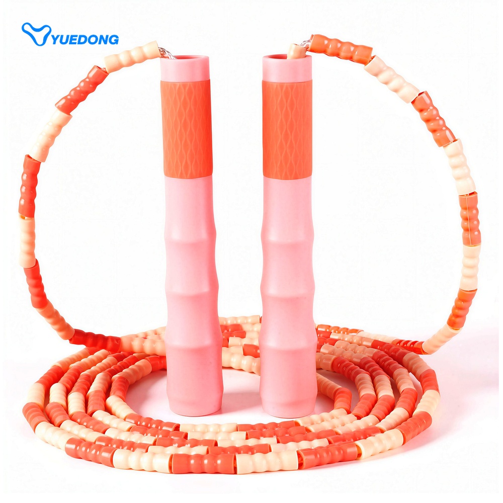 Speed Skipping Rope - 初心者向けビーズ付き縄跳び 調節可能なセグメント化された縄跳び 女性 子供用 もつれ防止ビーズ付きスピードロープ フィットネス