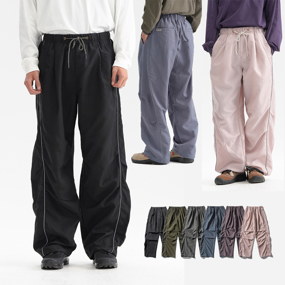 Outdoor Sport Waterproof Pants - 屋外反射ストリップ速乾性スポーツパンツ男性女性防水ルーズカジュアルワイドレッグトラックカーゴパンツズボンスウェットパンツ