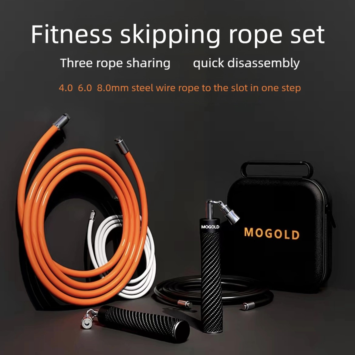 Speed Skipping Rope - MOGOLD高速縄跳び | 滑り止めハンドル | フィットネスチャレンジに最適