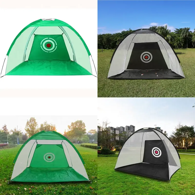 Outdoor Sports Net - ポータブル2Mナイロン製バッティングネットテント折りたたみ式ゴルフアクセサリー＆アウトドアスポーツトレーニングケージ練習用スイングトレーナー