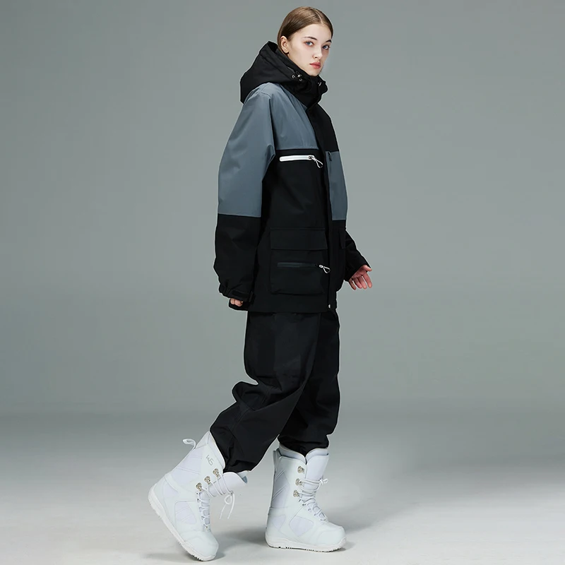 Outdoor Sport Waterproof Pants - 暖かいフード付きジャケットとパンツスーツ、男性、雪の衣装、スノーボードスポーツスーツ、屋外マウンテンバイクスキーセット、防風服、2022
