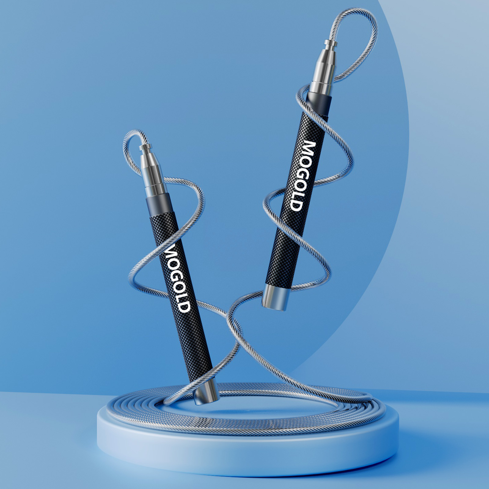 Speed Skipping Rope - MOGOLD メタルハンドルワイヤー縄跳び – 超高速加速、安定した揺れなし、ワンクリック調整