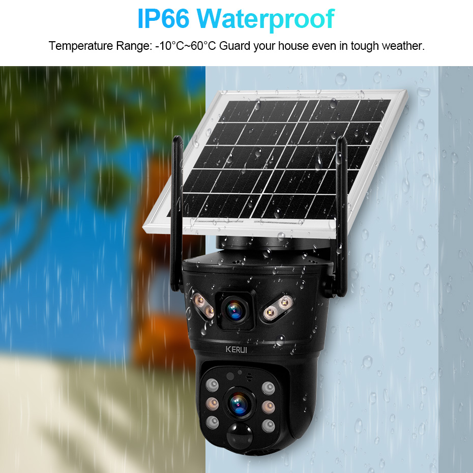 Outdoor Sport Camera - ワイヤーは不要です！ KERUI 6MPソーラーカメラ 4G SIM WiFi