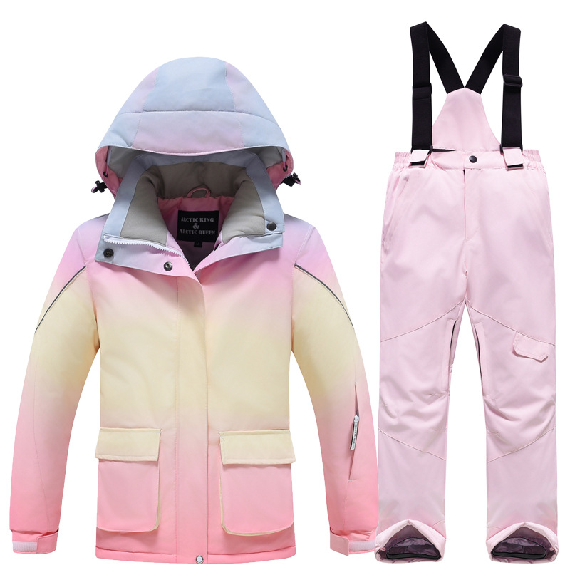 冬のフード付きジャケットパンツ女の子スノースーツアウトドアス - Outdoor Sport Waterproof Pants のレビューと価格
