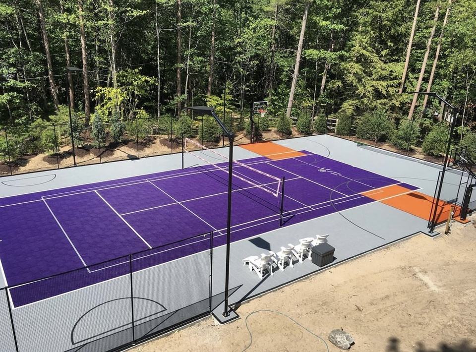 環境に優しいプラスチック製カスタムロゴ入り屋外バスケットボー - Outdoor Sport Floor Tiles のレビューと価格