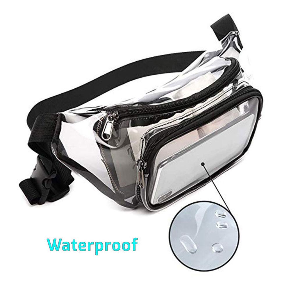 多ポケット防水透明ウエストバッグ調節可能なストラップダブルポ - Outdoor Sport Bag のレビューと価格