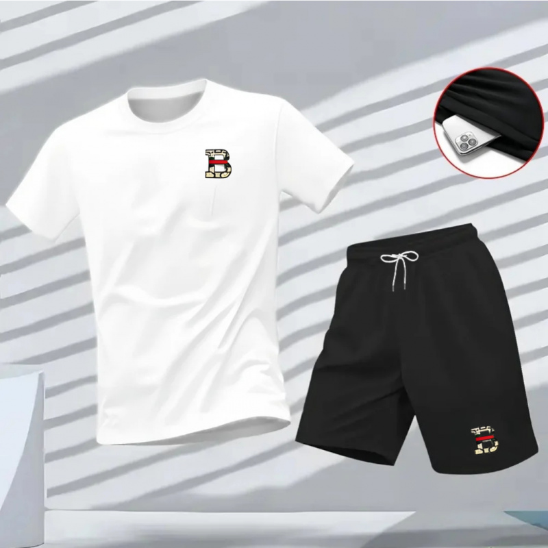 メンズ速乾半袖Tシャツ＆ショーツセット、通気性のある2ピース - Outdoor Sport Leisure のレビューと価格