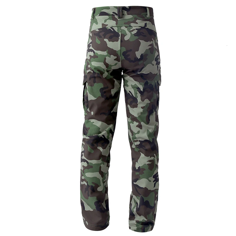 迷彩狩猟サメ皮ソフトシェル戦術迷彩パンツ男性冬防水暖かいフリ - Outdoor Sport Waterproof Pants のレビューと価格
