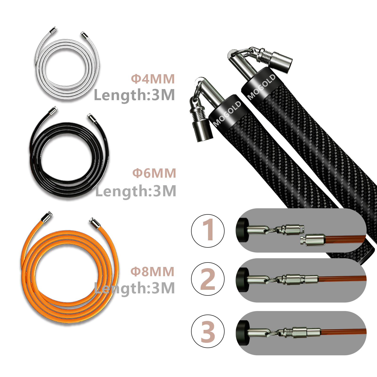 MOGOLD高速縄跳び |   滑り止めハンドル |   フ - Speed Skipping Rope のレビューと価格
