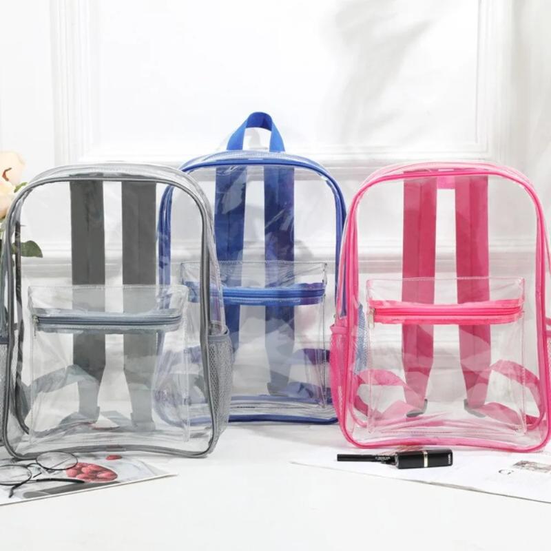 トラベルビジュアルバックパック大容量防水ショルダーバッグ透明 - Outdoor Sport Bag のレビューと価格