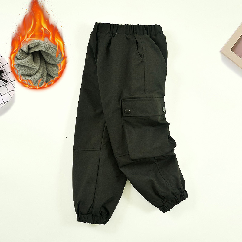 3-14 年冬ティーンガールズフリースパンツ固体暖かい防風防 - Outdoor Sport Waterproof Pants のレビューと価格