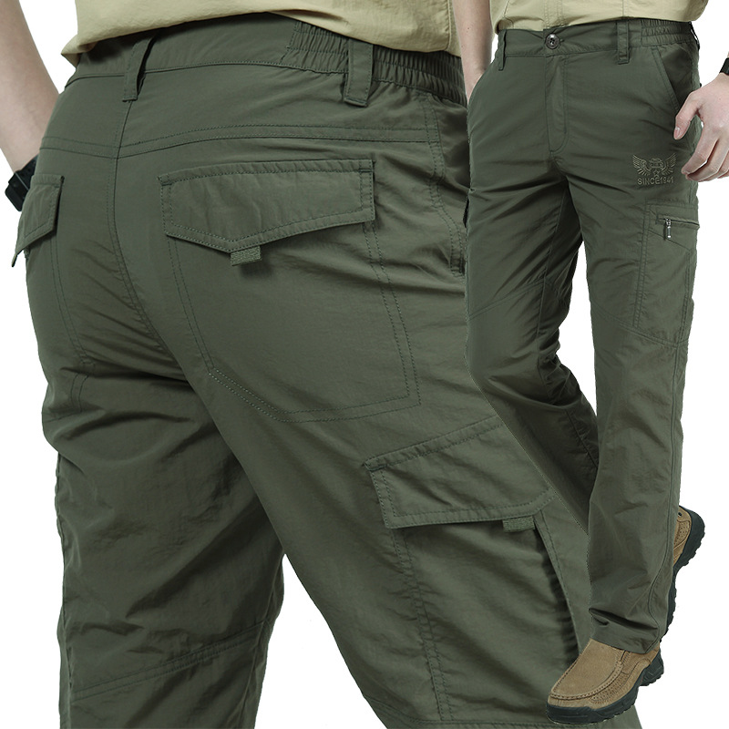 春夏屋外速乾ハイキングパンツ男性登山釣りズボン軍トレッキング - Outdoor Sport Waterproof Pants のレビューと価格