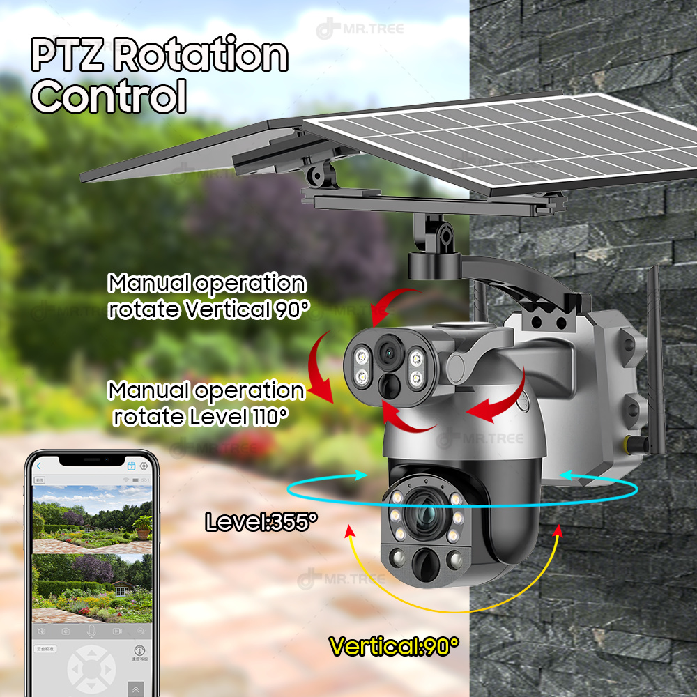 デュアルレンズ付きソーラーカメラ,4G SIMカード,PTZ - Outdoor Sport Camera のレビューと価格