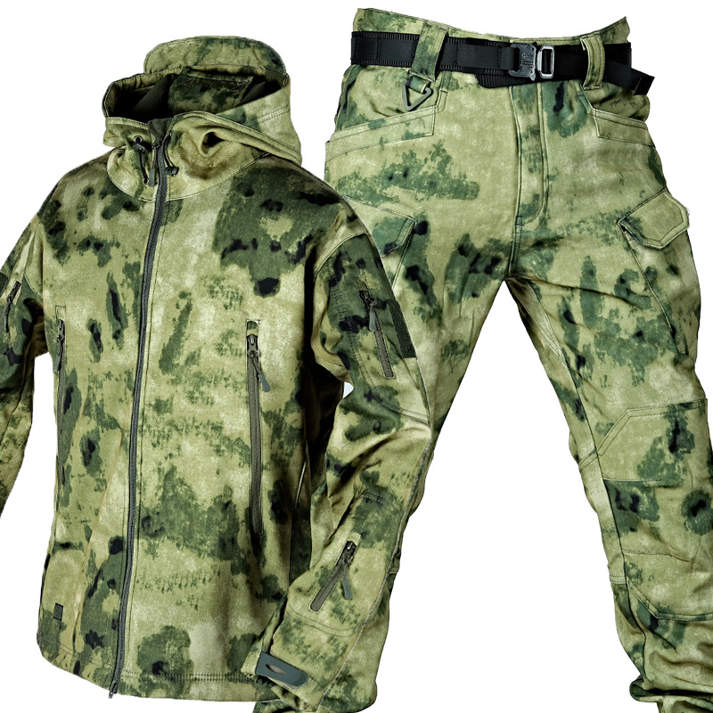 屋外防水防風ソフトシェルシャークスキンジャケットとパンツ戦術 - Outdoor Sport Waterproof Pants のレビューと価格